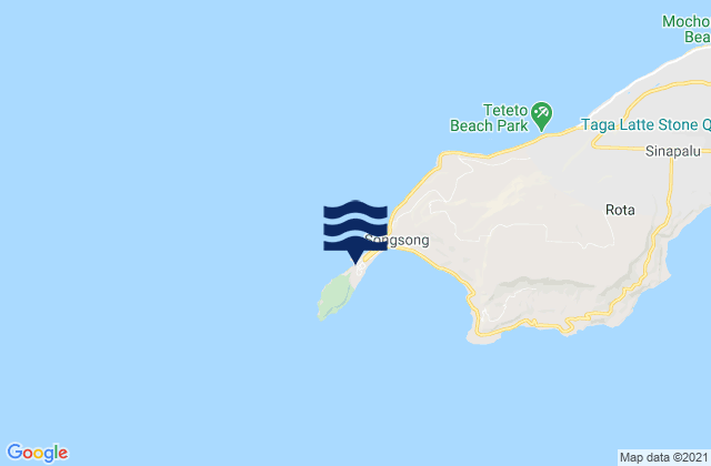 Mapa da tábua de marés em Rota Island, Northern Mariana Islands