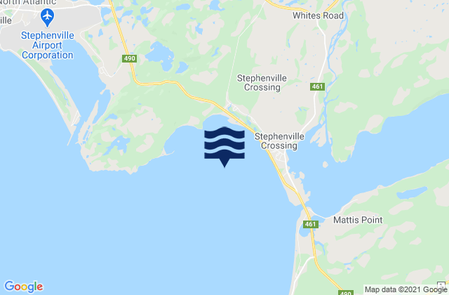Mapa da tábua de marés em Rothesay Bay, Canada