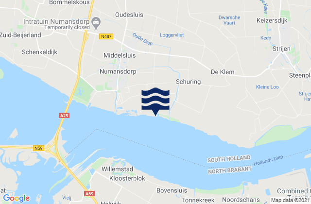 Mapa da tábua de marés em Rotterdam, Netherlands