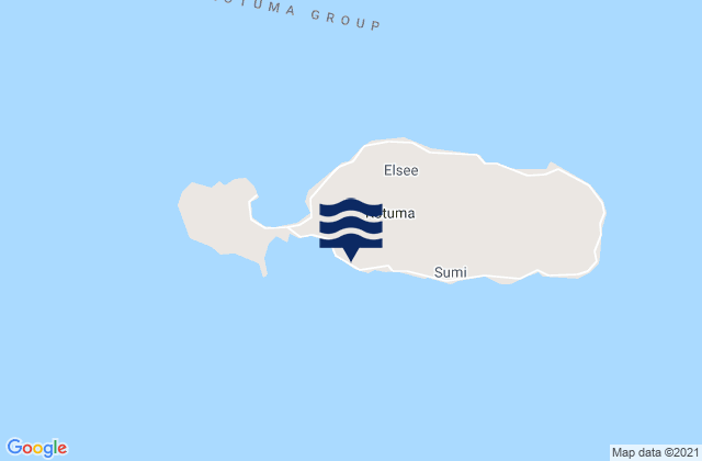 Mapa da tábua de marés em Rotuma, Fiji