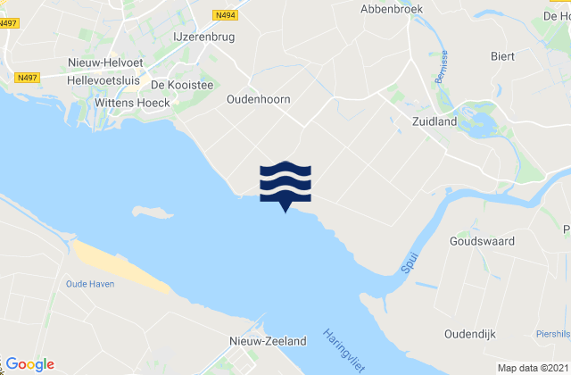 Mapa da tábua de marés em Rozeburgsesluis Calandkanaal, Netherlands