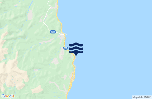 Mapa da tábua de marés em Rubeshibetsu Saki, Japan
