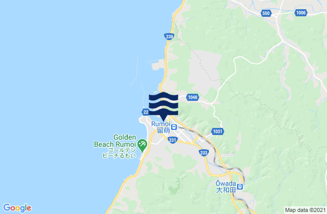 Mapa da tábua de marés em Rumoi-shi, Japan