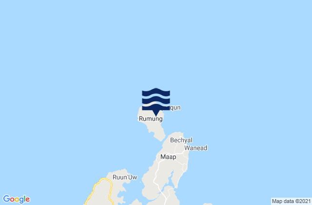 Mapa da tábua de marés em Rumung Municipality, Micronesia