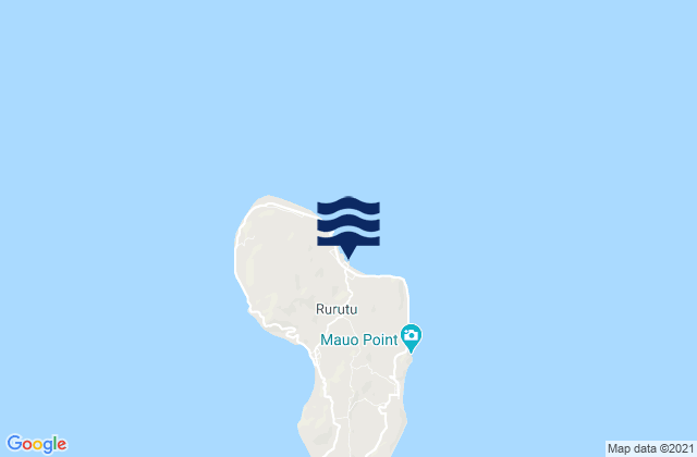 Mapa da tábua de marés em Rurutu, French Polynesia