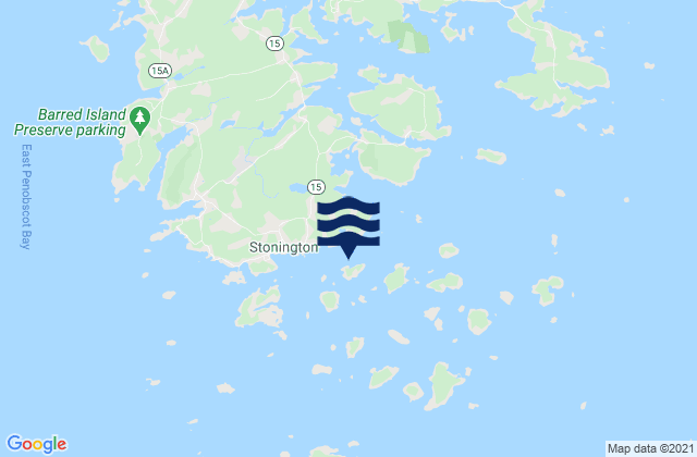 Mapa da tábua de marés em Russ Island N of Deer Island Thorofare, United States