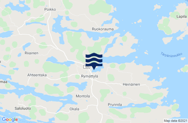 Mapa da tábua de marés em Rymättylä, Finland