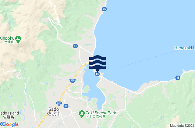 Mapa da tábua de marés em Ryōtsu-minato, Japan