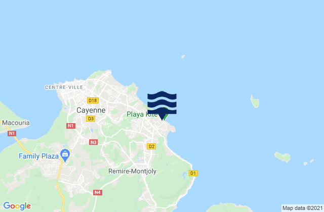 Mapa da tábua de marés em Rémire-Montjoly, French Guiana