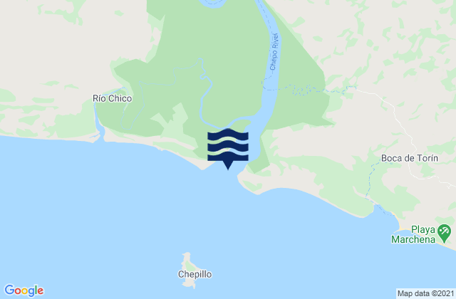 Mapa da tábua de marés em Río Chepo, Panama