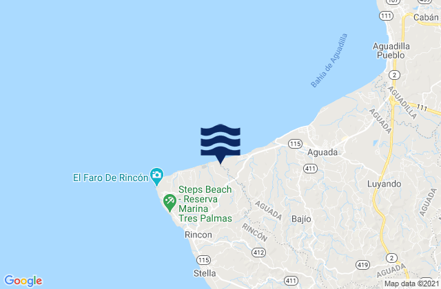 Mapa da tábua de marés em Río Grande Barrio, Puerto Rico