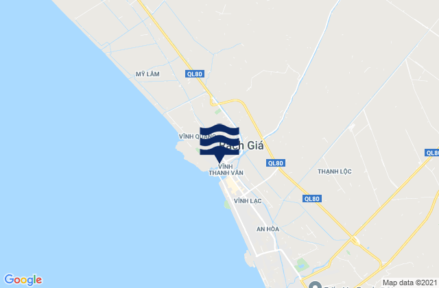 Mapa da tábua de marés em Rạch Giá, Vietnam