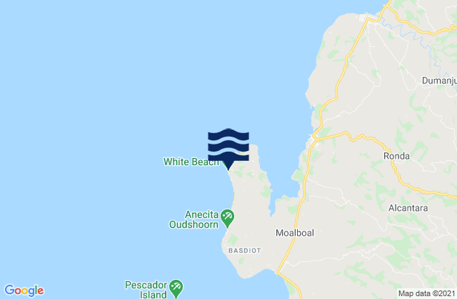 Mapa da tábua de marés em Saavedra, Philippines
