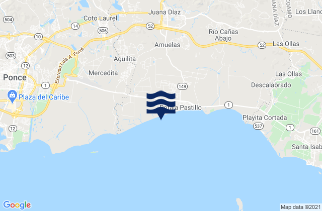 Mapa da tábua de marés em Sabana Llana Barrio, Puerto Rico