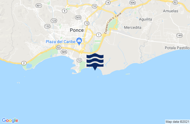 Mapa da tábua de marés em Sabanetas Barrio, Puerto Rico