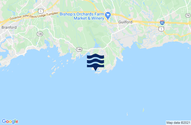 Mapa da tábua de marés em Sachem Head, United States