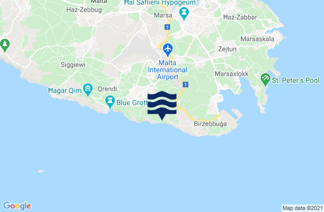 Mapa da tábua de marés em Safi, Malta