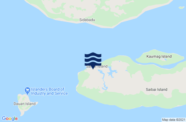 Mapa da tábua de marés em Saibai Island, Papua New Guinea
