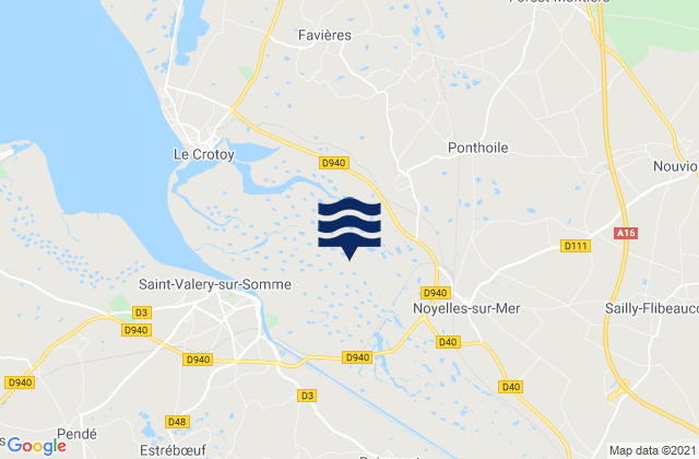 Mapa da tábua de marés em Sailly-Flibeaucourt, France