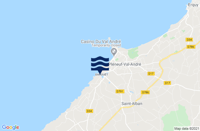 Mapa da tábua de marés em Saint-Alban, France