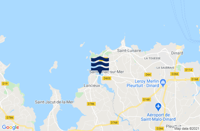 Mapa da tábua de marés em Saint-Briac-sur-Mer, France