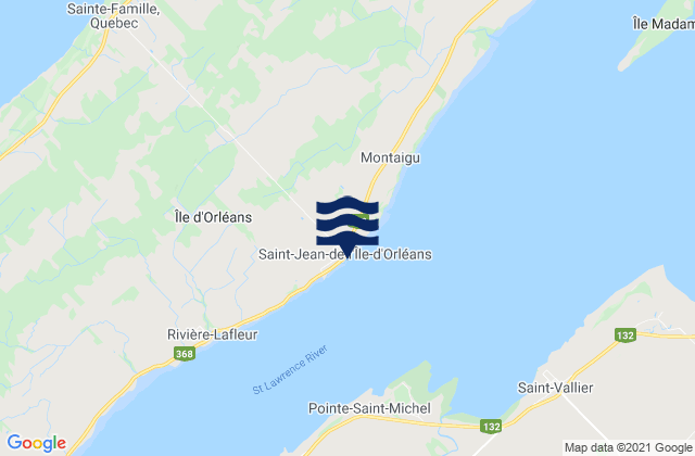Mapa da tábua de marés em Saint-Jean, Canada