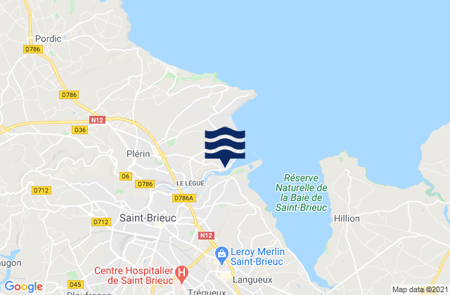 Mapa da tábua de marés em Saint-Julien, France
