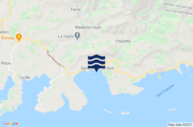 Mapa da tábua de marés em Saint-Louis du Sud, Haiti