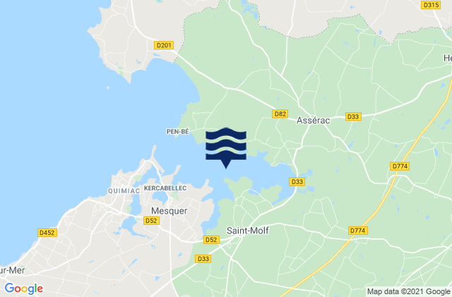 Mapa da tábua de marés em Saint-Lyphard, France