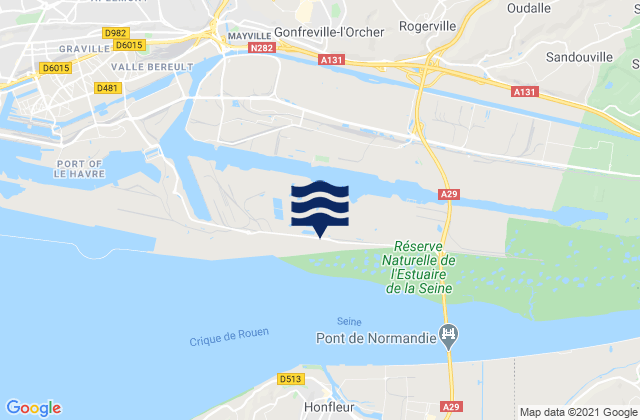 Mapa da tábua de marés em Saint-Martin-du-Manoir, France