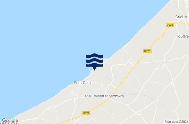 Mapa da tábua de marés em Saint-Martin-en-Campagne, France