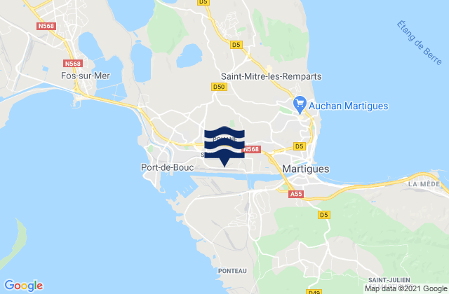 Mapa da tábua de marés em Saint-Mitre-les-Remparts, France
