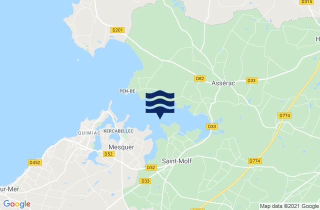 Mapa da tábua de marés em Saint-Molf, France