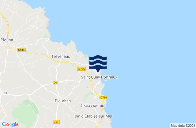 Mapa da tábua de marés em Saint-Quay-Portrieux, France