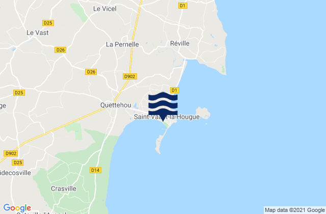 Mapa da tábua de marés em Saint-Vaast-la-Hougue, France