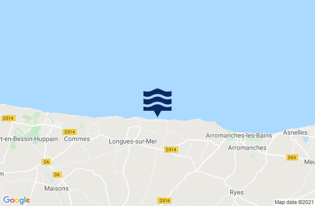Mapa da tábua de marés em Saint-Vigor-le-Grand, France