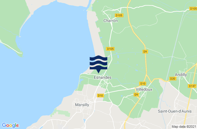 Mapa da tábua de marés em Saint-Xandre, France