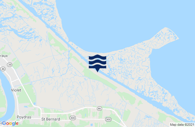 Mapa da tábua de marés em Saint Bernard Parish, United States
