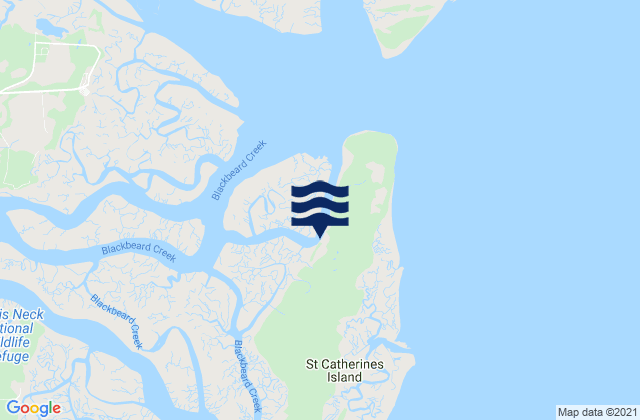 Mapa da tábua de marés em Saint Catherines Island, United States