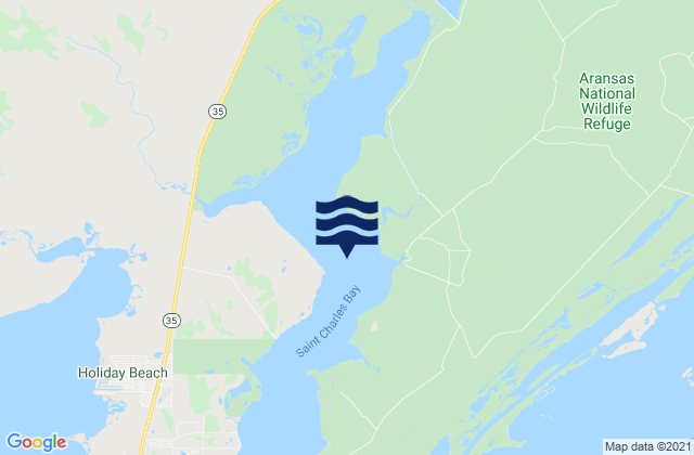 Mapa da tábua de marés em Saint Charles Bay, United States