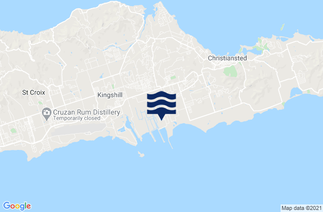 Mapa da tábua de marés em Saint Croix Island, U.S. Virgin Islands
