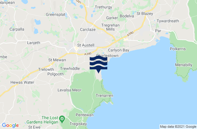 Mapa da tábua de marés em Saint Dennis, United Kingdom