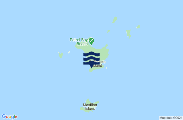 Mapa da tábua de marés em Saint Francis Island, Australia