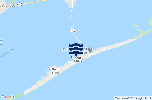 Mapa da tábua de marés em Saint George Island, Sikes Cut, United States