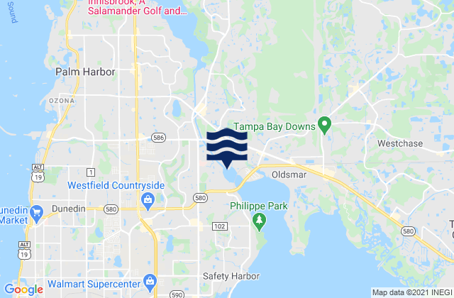 Mapa da tábua de marés em Saint George, United States