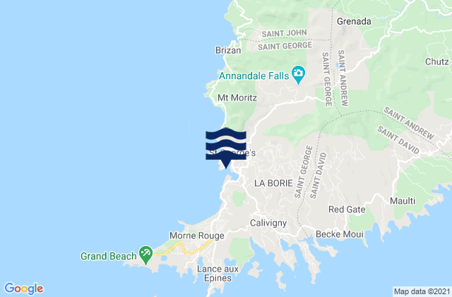 Mapa da tábua de marés em Saint George's Harbour, Trinidad and Tobago