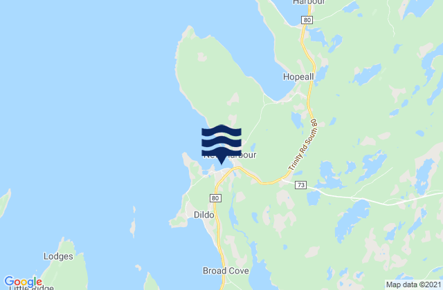 Mapa da tábua de marés em Saint Georges Harbour, Canada
