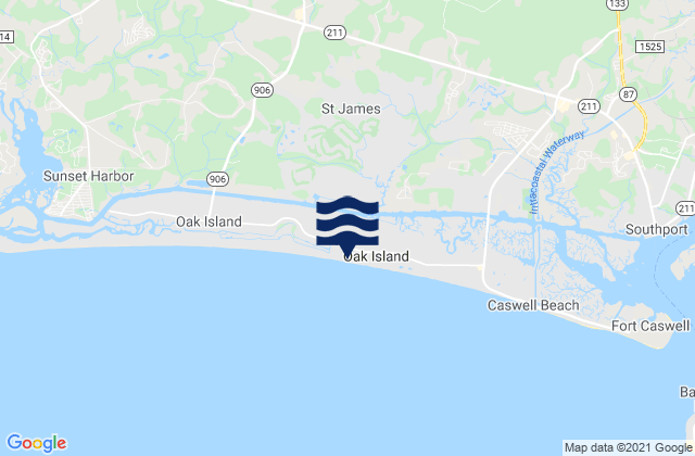Mapa da tábua de marés em Saint James, United States