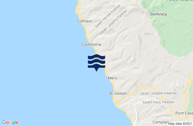 Mapa da tábua de marés em Saint Joseph, Dominica