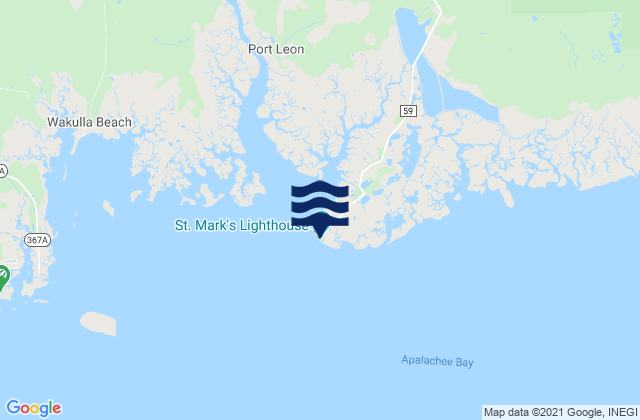 Mapa da tábua de marés em Saint Marks lighthouse, Apalachee Bay, United States
